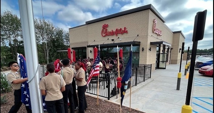 MLK ROTC & BAND HELP OPEN THE NEW CHIKFIL A